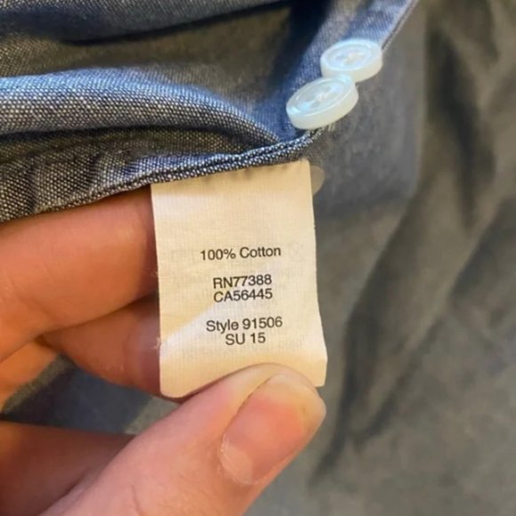 J. Crew Factory perfect fit denim long sleeve shirt - Picture 3 of 3